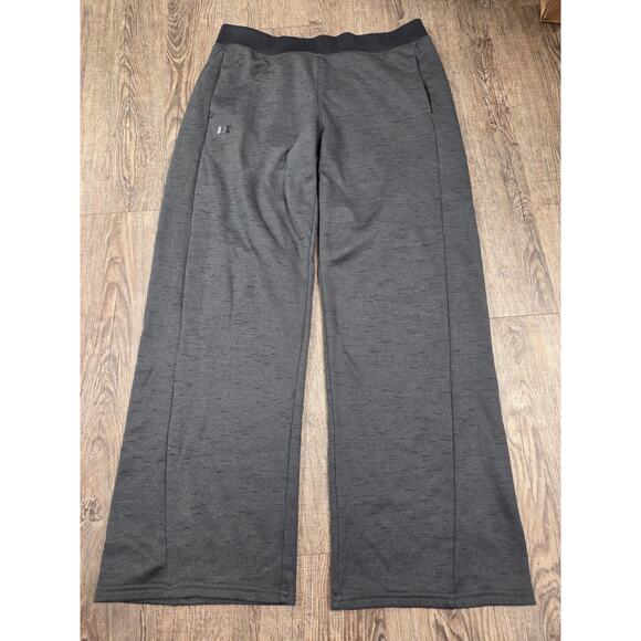 UA Rival Fleece Women's Straight Leg Pants Loose Fit Cold Gear Fleece Gray M - Picture 1 of 4